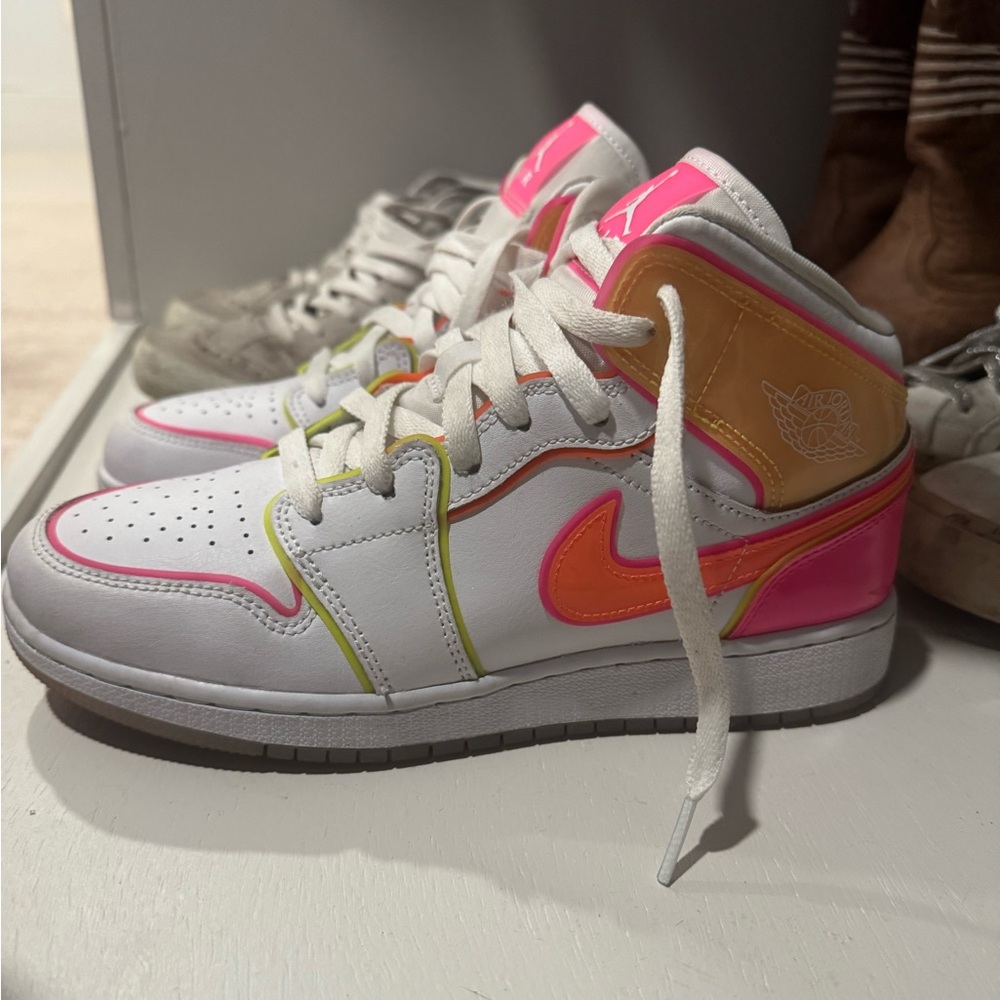 6Y Neon Air Jordan Sneakers